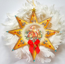 Windradfolie Stern mit schönem Motiv", Fensterschmuck & Satinband, D: 23 cm.