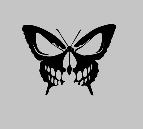 Aufkleber butterfly skull auto - skull,