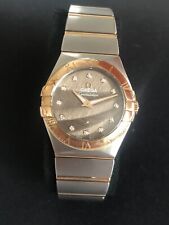 OMEGA CONSTELLATION DAMENUHR EDELSTAHL/18KT ROTGOLD MIT  BRILLANTZIFFERBLATT TOP