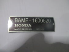 Typenschild Honda BAMF-1600520  ID-plate Schild BF15D Aussenbordmotor Boot s102
