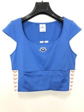 Arena Damen Top Tanktop Sporttop T-Shirt Icons Bra Top Solid, Blau/Weiß, S