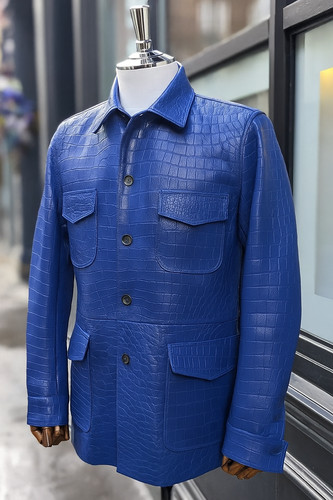 Herren blau echt leder - herren,