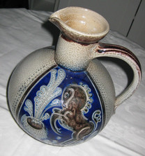Henkelkrug Steinzeug Westerwälder Handarbeit