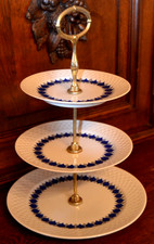Etagere Porzellan 3 stöckig Schirnding Bavaria Blau Weiß Vintage
