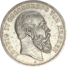 Hessen Ludwig IV. 5 Mark 1891