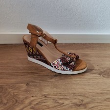 Keilabsatz Schuhe Sandalen Sandaletten Wedges Sommerschuhe gemustert braun Gr 36