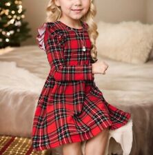 Mädchen Klassisches Karokleid mit Rüschenärmeln