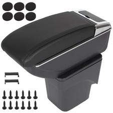 FÜR FORD FOCUS MK2 04-11 ARMLEHNE MIT STAUFACH SCHWARZES ECO-LEDER + MONTAGESATZ