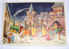 Adventskalender 1970 älter ?  Krüger Germany 851/2 Altstadt Engel Eisenbahn