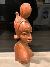 Afrikanische Büste aus Holz, Skulptur, Figur, Frau, handgefertigt