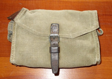 Schweizer Militär  - uralte FERNMELDER TASCHE - Leder + Canvas