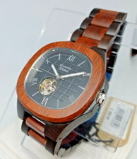 Automatische Herren Uhr Skelett MVT 21 Rubine Green Time Sandelholz