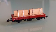 Märklin mini-club Güterwagen Niederbordwagen 8610 (2) mit Holzplatten