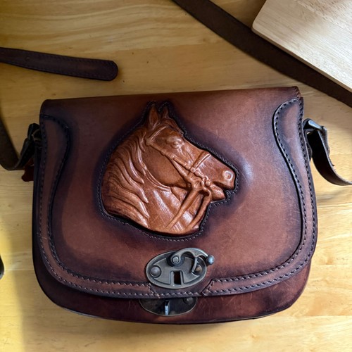 Vintage hand tooled leather - tooled,