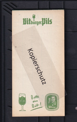 Rechnungsblock bitburger pils - rechnungsblock,