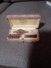 Granat Brosche Antik Tombak Vergoldet