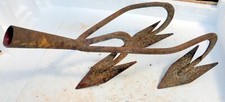 große alte Hacke hacken Kralle Egge Gartenhacke Eisen 3 Zinken Aufsatz