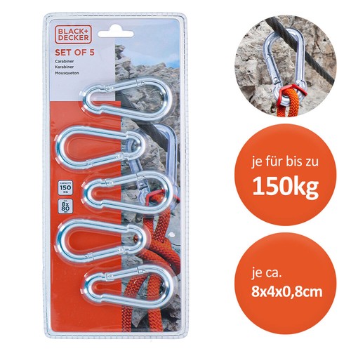 5er set metall karabiner mit - 5er,