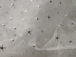 Organza stoff weiss sterne - organza, in