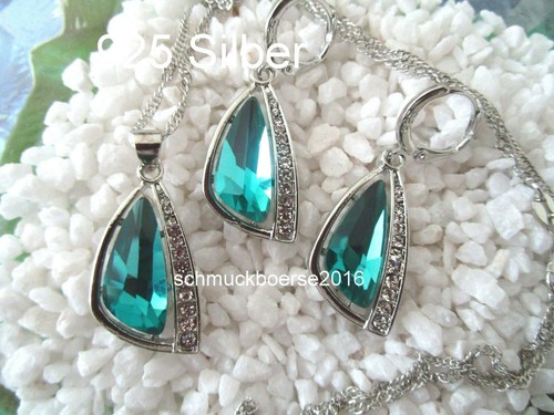 925 silber schmuck set - 925, grün