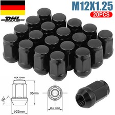 20X Radmuttern Kegelbund geschlossen M12x1,25 SW19 für Nissan 100 NX 200 SX 350