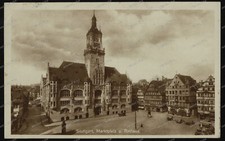 Foto-AK-Stuttgart-Marktplatz-Rathaus-Gebäude-Architektur-Verlag-Haufler