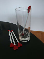 POP ART Original sarsaparilla N.Y.C. 4 St. "Rotes Herz" Cocktail Stick, Glasstab