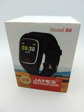 James B8 (schwarz) Notruf- und Sicherheitsuhr für Senioren, Sturzerkennung, Notr
