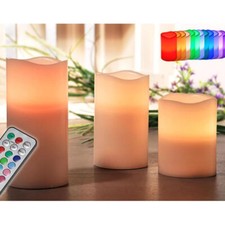 3 ER SET LED ECHTWACHS KERZEN