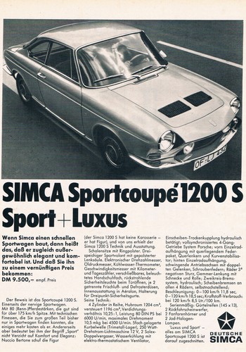 Simca werbeanzeige werbung - werbeanzeige,