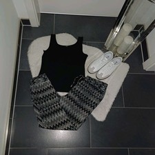 Neu Set sommerhose Rock Angel M 40 42 trägershirt schwarz TopZustand