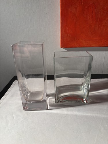 2x glas blockvase - ,