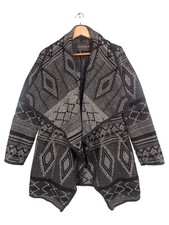 QED LONDON Strickjacke Damen Grau Ethno Muster Gr. 38/M Cardigan Casual