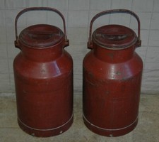 2 St. alte Milchkanne - rot - ca. 47,5cm - Milch Kanne - Garten Deko