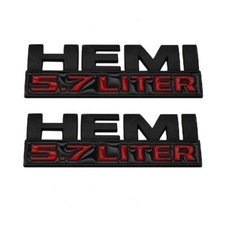 Für HEMI 5.7 LITER 2PCS 12*4cm Embleme Seite hinten Metall Logo mattschwarz