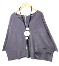 Moonshine Pullover 48 50 52  Oversize  Lagenlook Grau