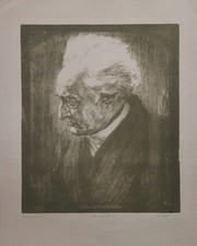 Karl Bauer (1868-1942): Goether als 80-Jähriger Lithographie ca. 1920 signiert
