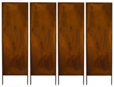 SICHTSCHUTZ 4x - ROST GARTEN DEKO 160x50CM WINDSCHUTZ METALL ROSTOPTIK EDELROST