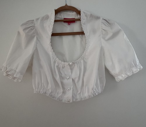 Dirndlbluse weiß spitze damen - dirndlbluse,