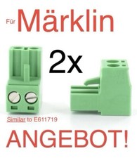 🟢 Märklin E611719 2x Stecker Central  Station ECoS 60214/60215 Gleisanschluss .