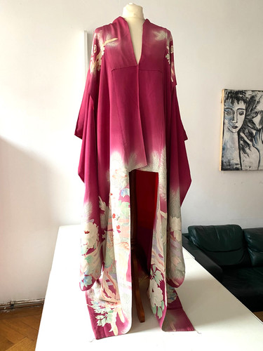 Antiker furisode kimono seide - furisode,