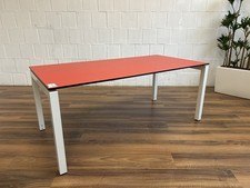 Samas Besprechungstisch 4 Beine rot weiß 160x80cm Konferenztisch 