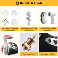 800W Elektrischer Fleischwolf Wurstf��ller Zerkleiner Wurstmaschine Edelstahl DE