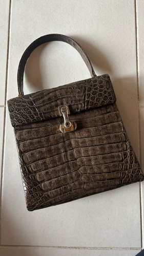 Kroko handtasche 60er - kroko-,