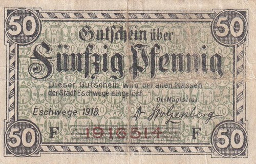 Eschwege stadt 50 pfennig - -,