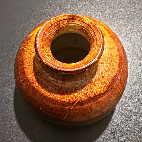 Keramikvase braun glänzend