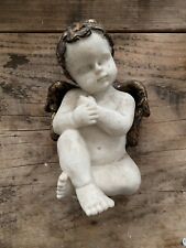 Engel Puttenengel Figur Putte Garten weiß gold