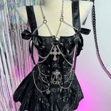 Goth Dress Y2K Damen Emo Look