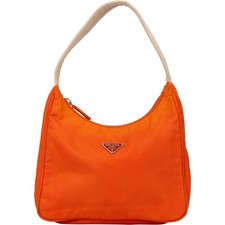 Prada Orange Nylon Triangle Vintage Re-Edition Handbag Tasche