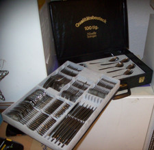 Vintage Nivella Solingen Besteckset 100-teilig Originalkunststoffkoffer Besteck